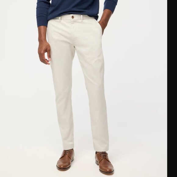 NWT J Crew Men's Slim-fit flex chino pant in Stone 32/34 - Picture 1 of 9